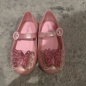 Mini Melissa Pink Butterfly Dress Shoes